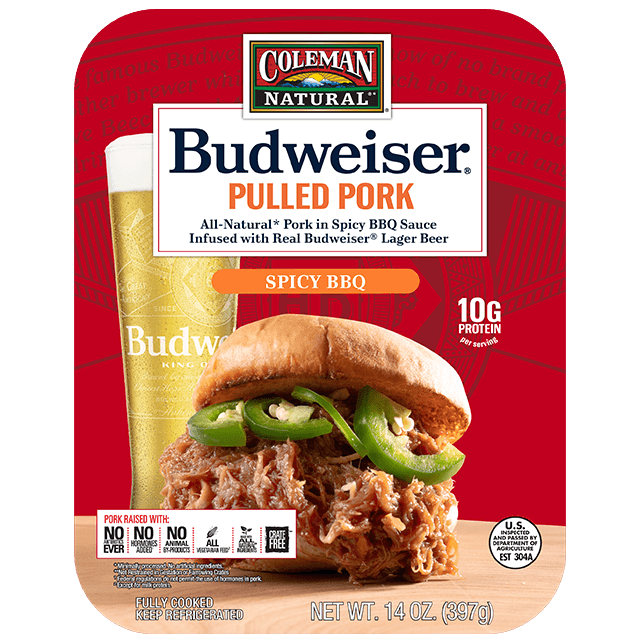 Budweiser BBQ Spicy Pulled Pork 14 oz. package