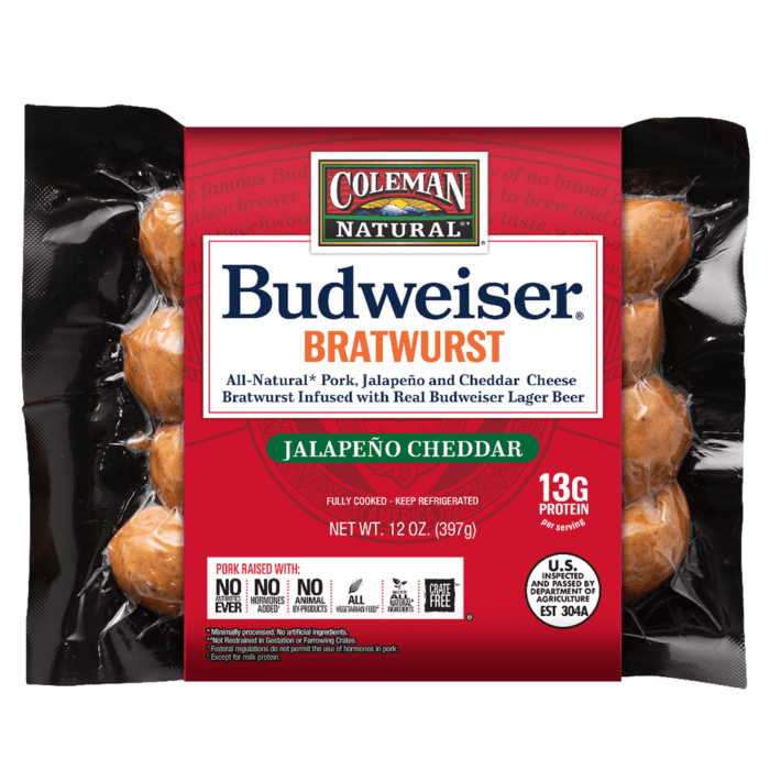 Budweiser® BBQ Jalapeño Cheddar Bratwurst