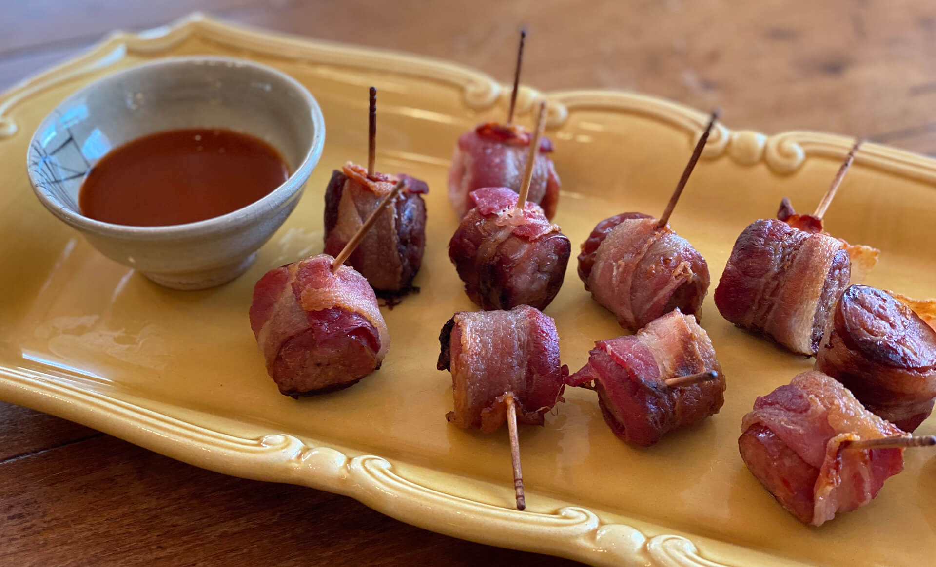 Bacon Wrapped Kielbasa Bites • Coleman Natural Foods