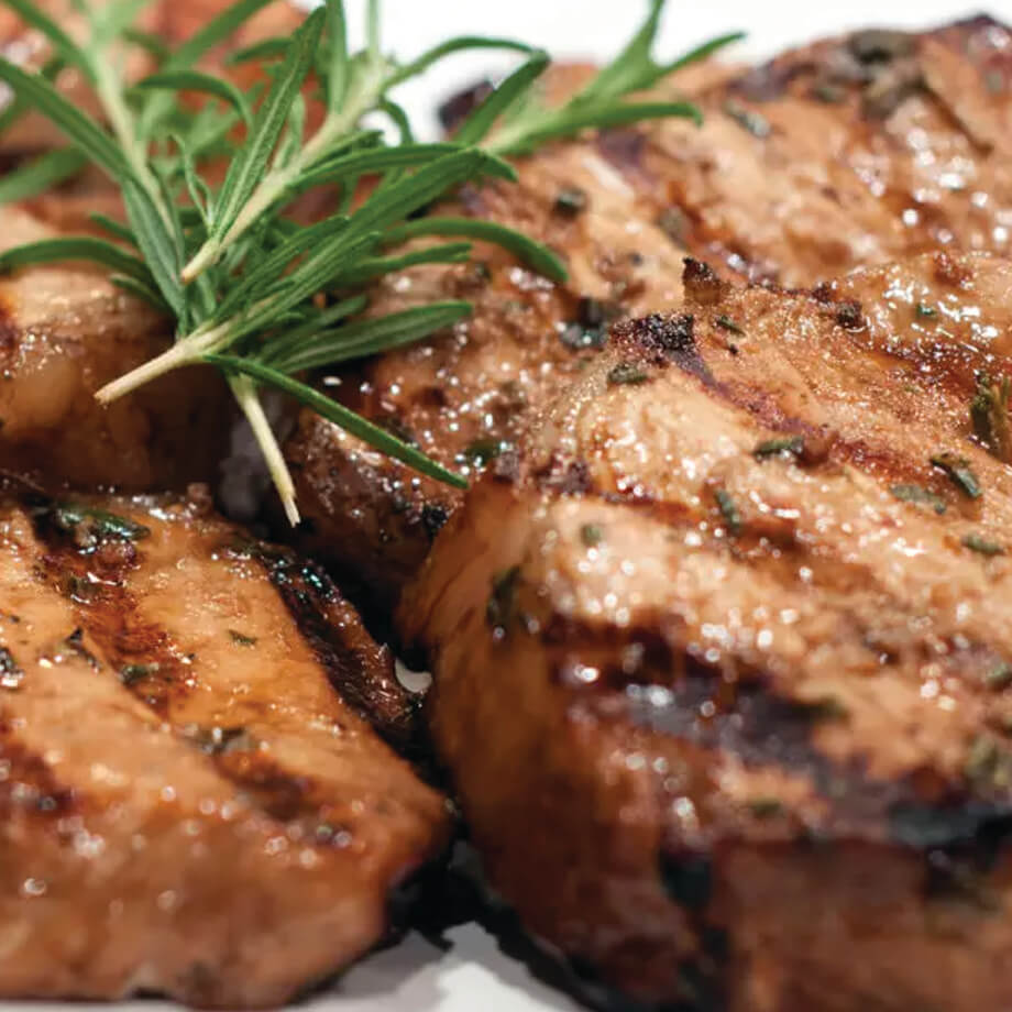 Balsamic chops on a plate
