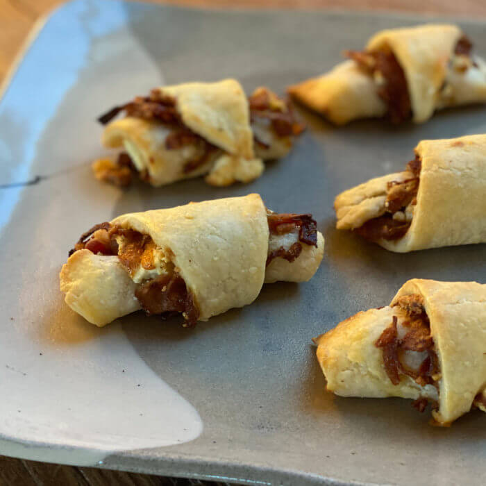 caramelized onion and bacon rugelach