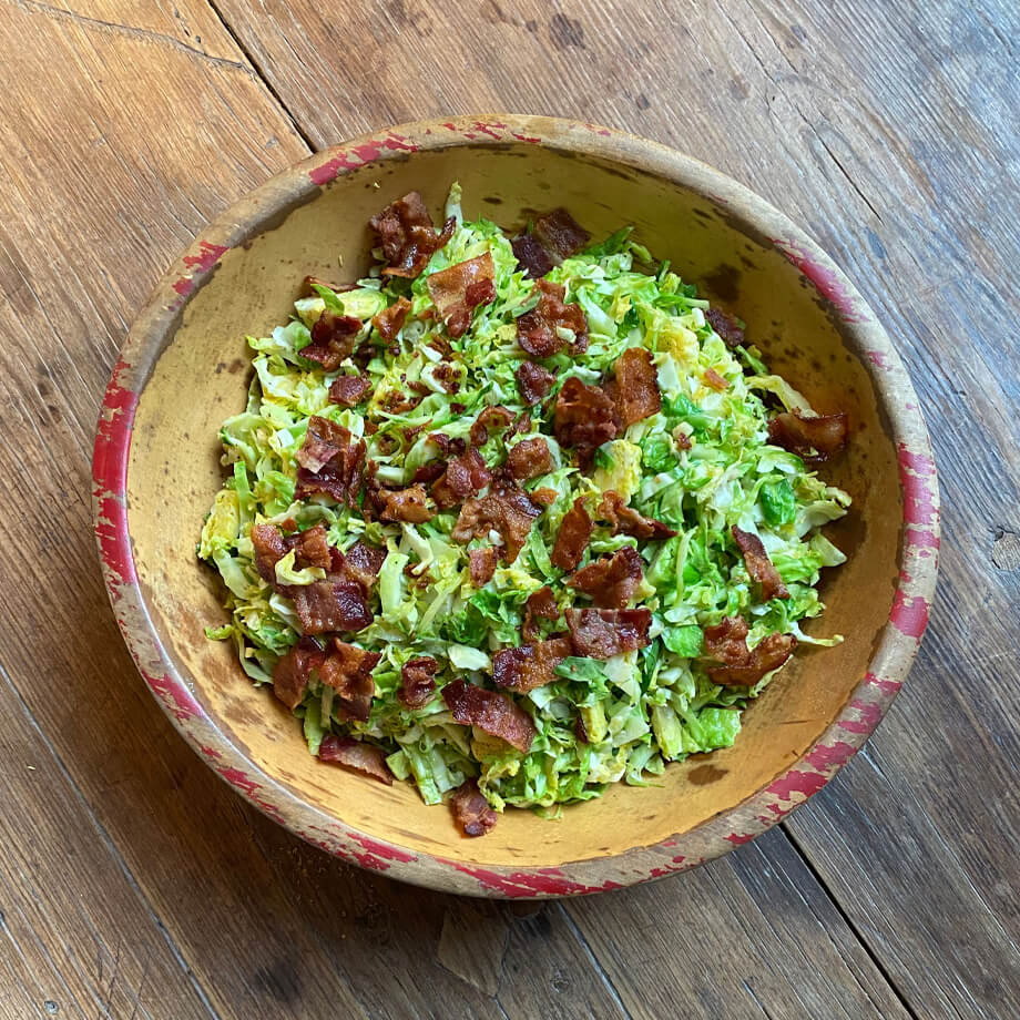 bacon brussels in a bowl