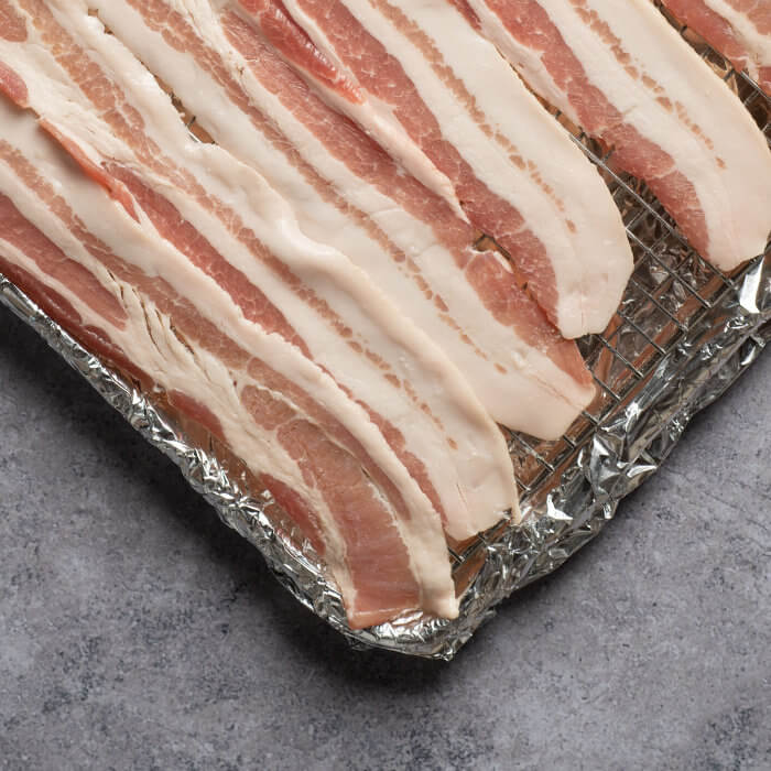 bacon on rack on granite