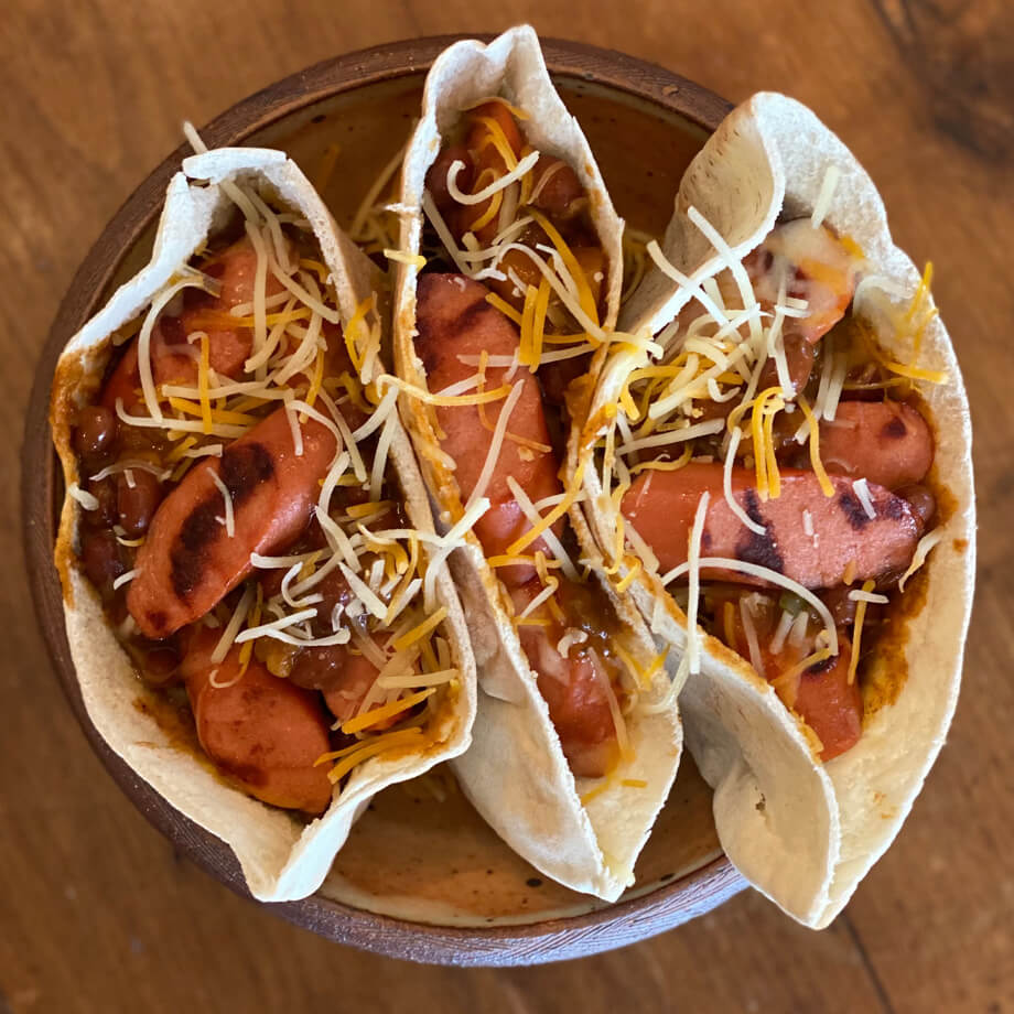 chili cheese dog pockets from above