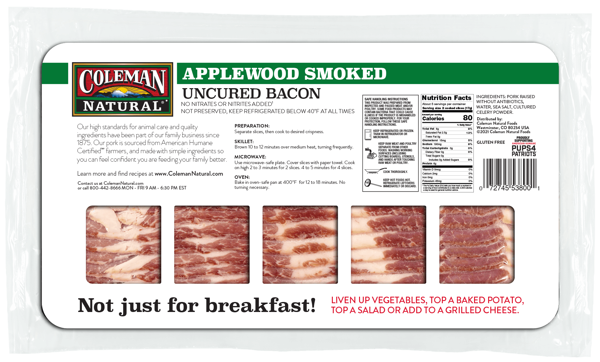 no sugar applewood bacon back